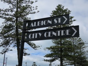 All the sign posts are in the art deco style