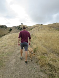 Rich and Fly enjoying a walk together