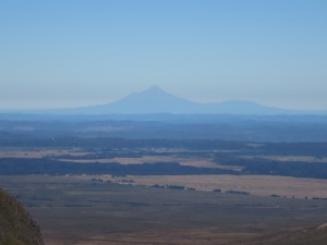 Mount Taranaki was visible on the horizon