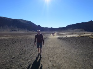 Rich walking across South Crater