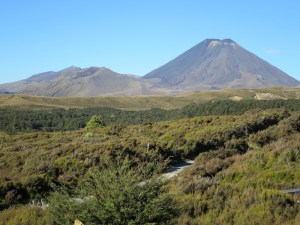 The view from our hotel bar across the Tongariro National Park