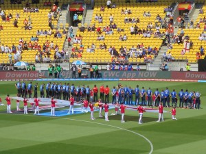 All lined up for the national anthems