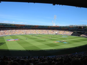 Gorgeous blue skies above the Westpac Stadium