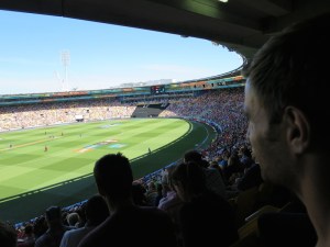 Rich enjoying the shaded seats whilst watching the cricket