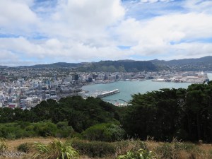 Wellington harbour with the Westpac Stadium on the far right