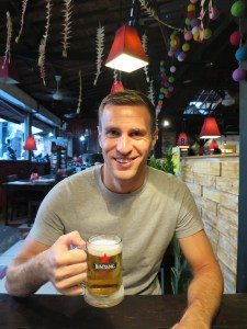 Rich enjoying a Bintang