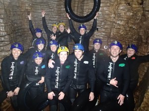 Our black water rafting group