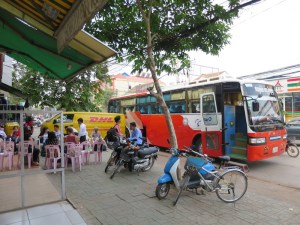 The Mekong Express bus for our eight hour journey to Phnom Penh