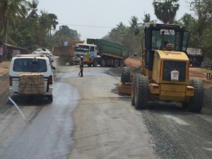 Road works en route