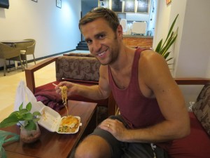 Rich enjoying dinner