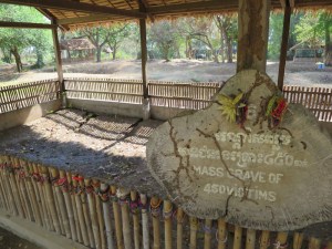 A mass grave where the bodies were exhumed.