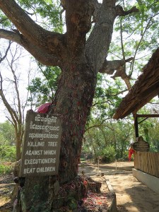 The killing tree against which executioners beat children