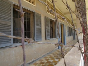Barbed wire ensured no-one entered the courtyard