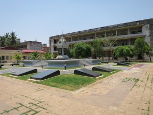 A memorial now stands in the courtyard of the former prison