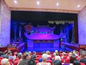 Getting ready for the water puppet performance