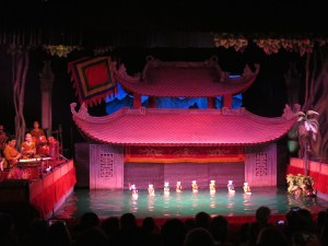 Puppets dancing across the water