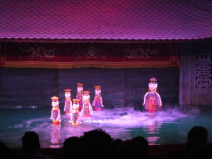 Puppets in action at the Thang Long Water Puppet Theatre