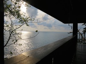 View of sunrise before our morning meditation class