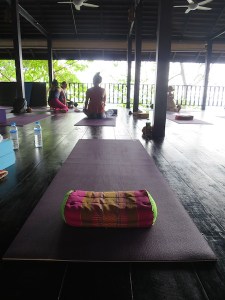 Getting ready for our meditation and yoga classes