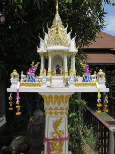 Offering table outside the hotel restaurant