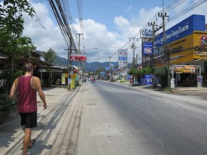 Walking down a street in Lamai