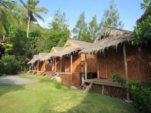 The bungalow huts behind our room with a view