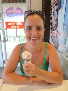 Enjoying an ice cream at the airport