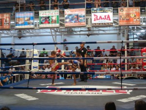 Action shot from the fights early in the night