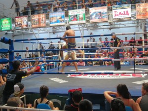Flying kicks are legal in Muay Thai