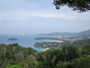 View of Karon Beach, Kata Beach and Kata Noi Beach (top to bottom) from Karon viewing point