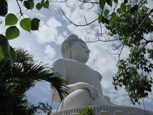 Big Buddha through the trees