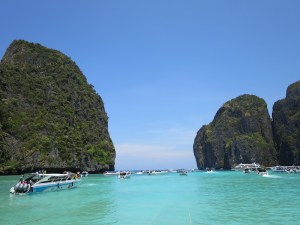Stunning view out towards the sea from Maya beach