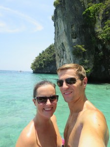 Gorgeous blue water surrounded us on our sightseeing boat
