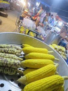 Big corn on the cob ready for eating