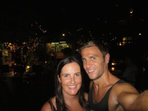 Rich and Sonia happy after a delicious meal at Marum