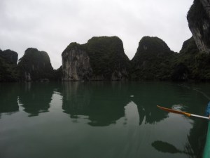 Jagged limestone cliffs surrounded us