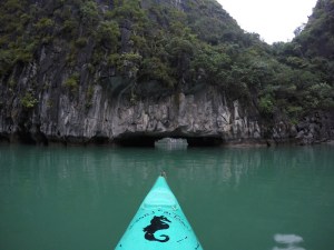 View of the low cave from inside the enclosed bay