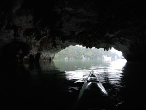 Heading back through the cave