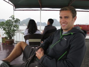 Rich out of the rain and admiring the view on the top deck