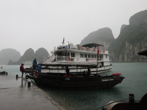 Our junk boat waiting in the rain