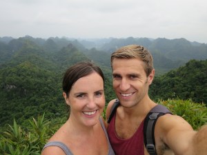 Rich and Sonia selfie at the top of the mountain