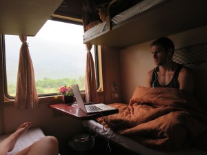 Rich watching tv on the laptop