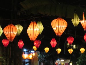 Colourful lanterns lit up the night sky