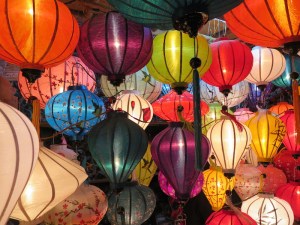 Lantern stalls provided lots of colour