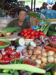 Selling fresh goods daily at the market