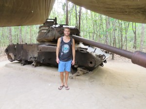One of the old army tanks from the war