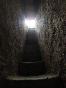 Stairs up to one of the tunnel exits