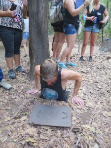 Rich going through the old tunnel entrance