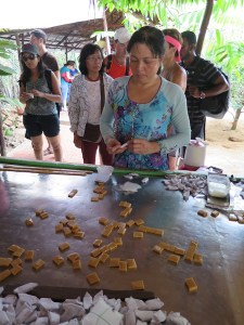 Wrapping up the coconut sweets