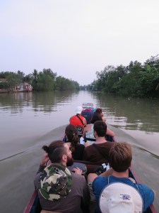 Heading up river to Mr Hung's house